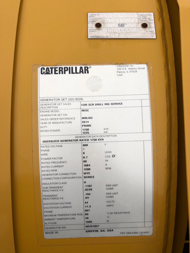 High-Output CAT SR4B Generator End | 600V Surplus