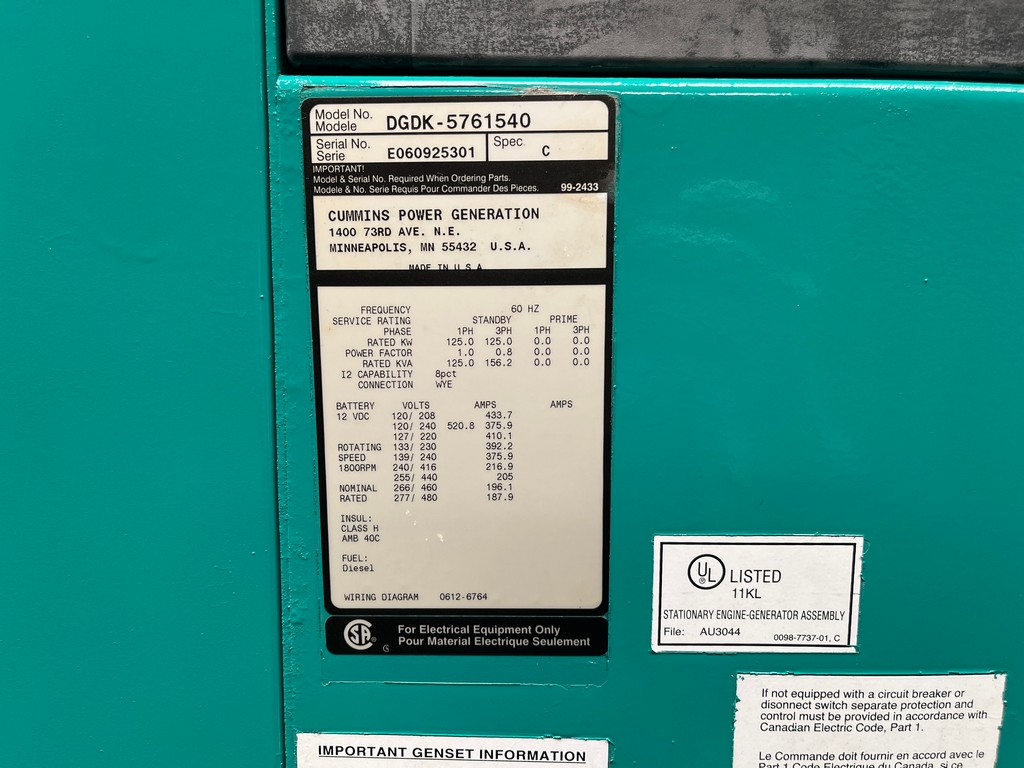 Cummins 125kW DGDK (4)