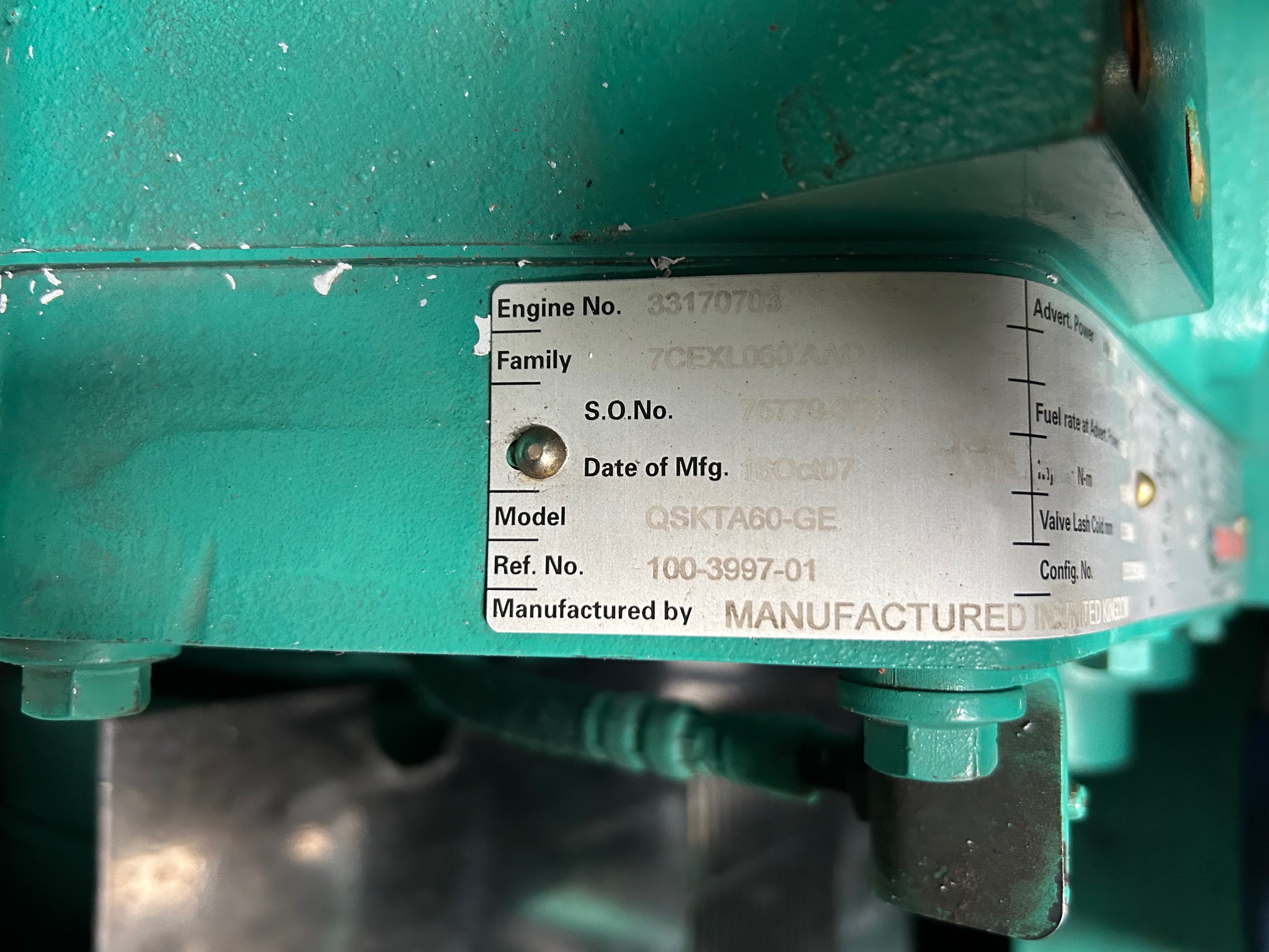 Used Cummins QSK60 Generator Set - Tier 2