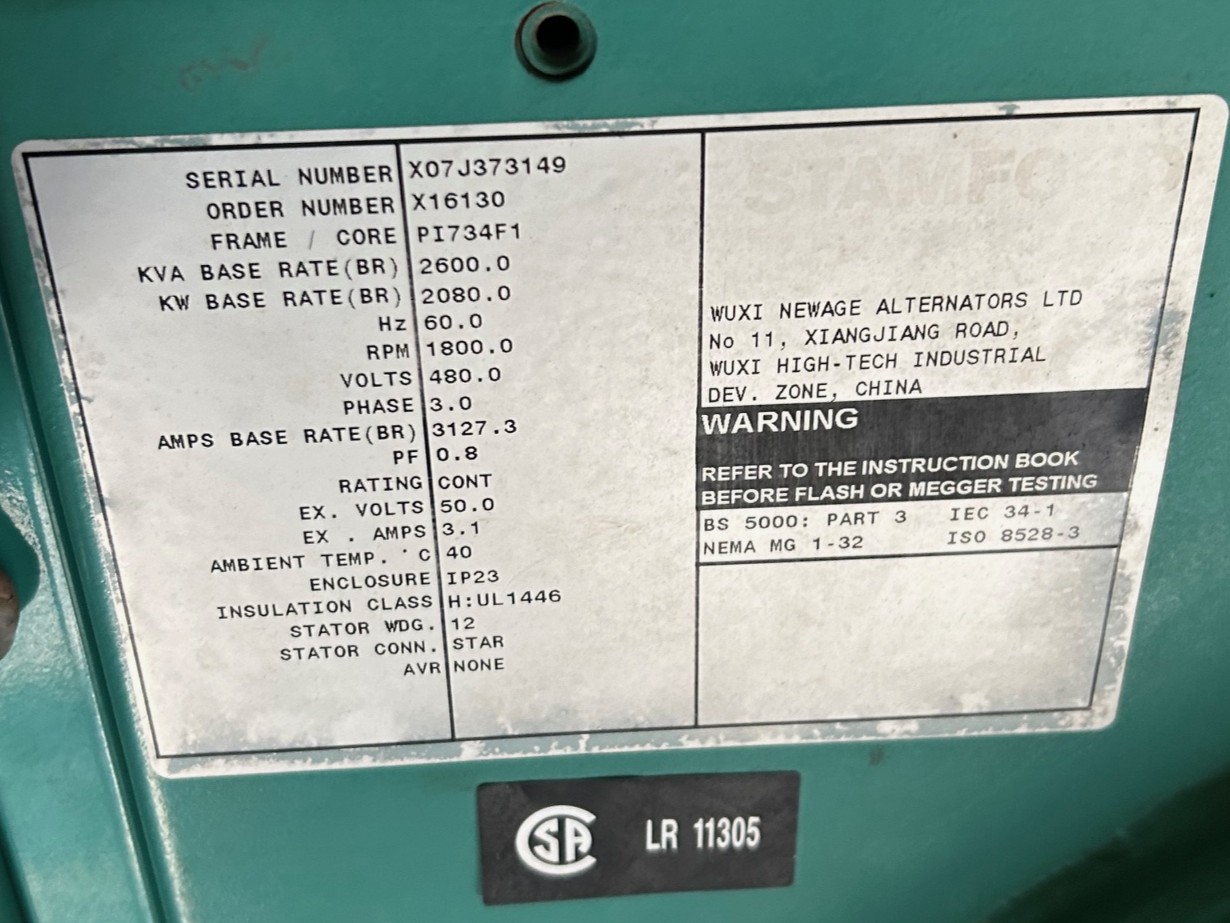 Used Cummins QSK60 Generator Set - Tier 2